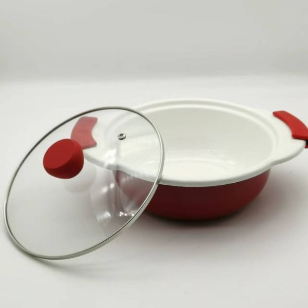 Kitchen Enamel Carbon Steel Casserole Hotpots Cooking Pot Lightweight Eco Friendly