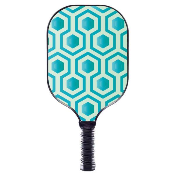 Raquette de pickleball en fibre de verre à rebond élevé avec noyau de nid d'abeille en PP et impression en couleur