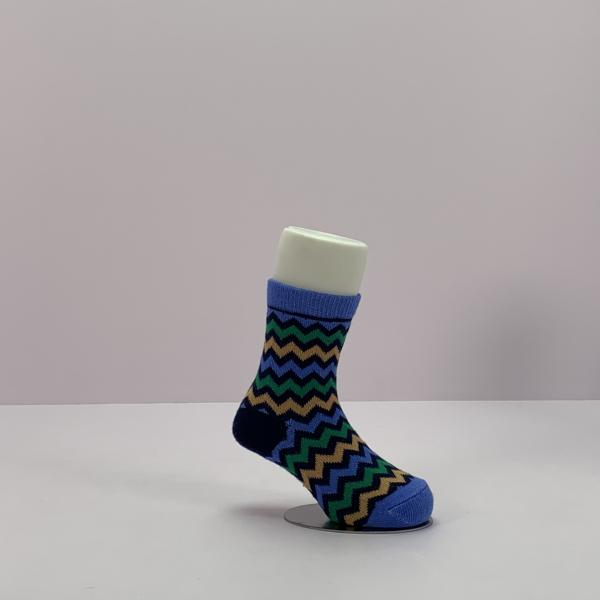 Newborn Boy Socks Standard Thickness Blue Knitted Long Breathable Cotton Cute Pattern