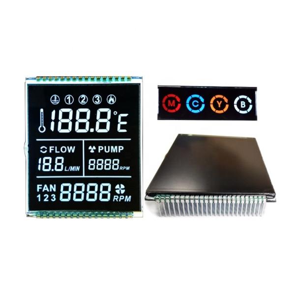 Black Background VA LCD Panel VATN Display Metal Pins Connector