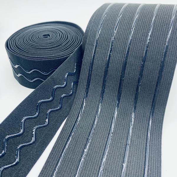 Custom Waterproof Eco-Friendly Nylon Coated Anti Slip Band Silicone Elastic Gripper Webbing Tape for Swimming Cloth