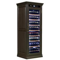 Contrôle tactile haut verrouillable boissons réfrigérateur bois brun refroidisseur de vin cabinet