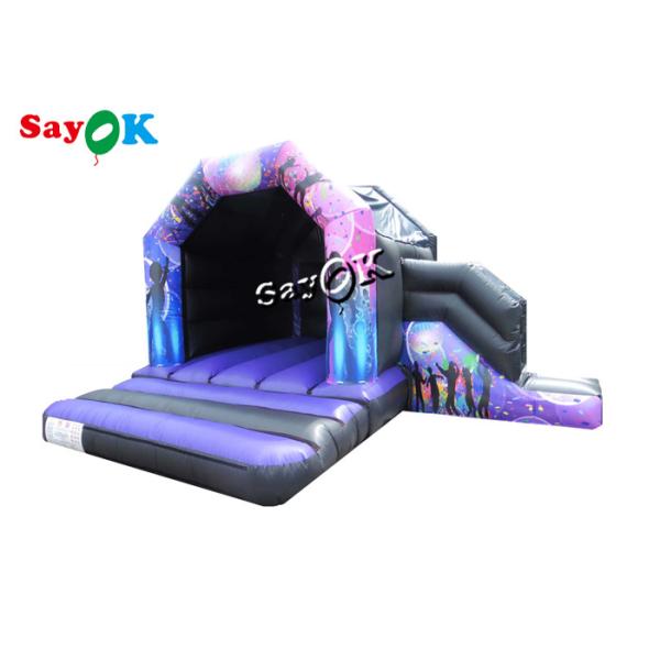 напечатанный дом прыжка купола диско 15x18ft раздувной со скольжением цифров