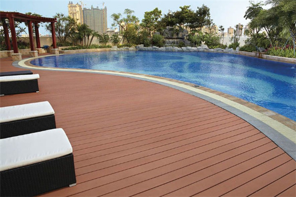 Teak Color Matte Surface Traditional WPC Decking Waterproof