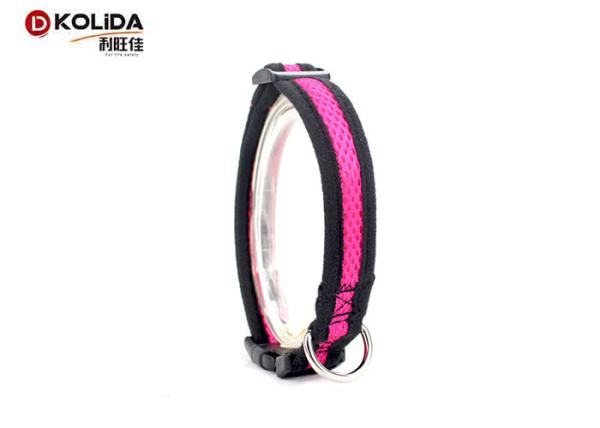 2.5cm Width Safety Nylon Dog Collars , Airmesh Materia Adjustable Puppy Collar