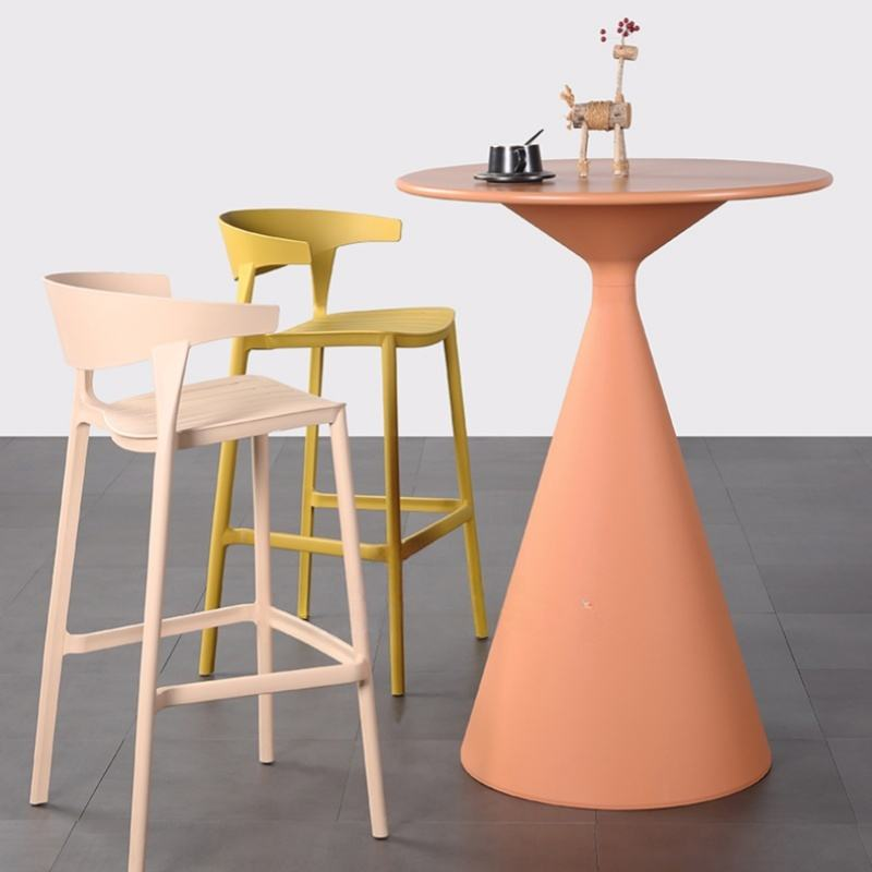 Outdoor Minimalist Bar Table Home Balcony Waterproof and Sun-proof Small Round Table 112cm High Table for Bar and Coffee