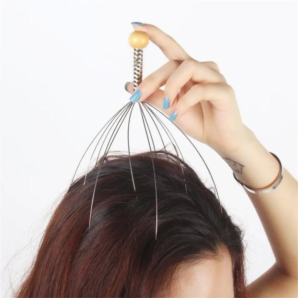 12 Fingers Handheld Hair Stimulating Scalp Massager For Stress Relief Deep Relaxing
