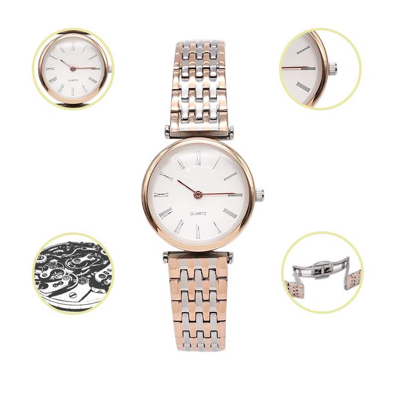 Business Fashion Alloy Lover Wrist Watches Simple Stylish Thin Couple Pair Watch