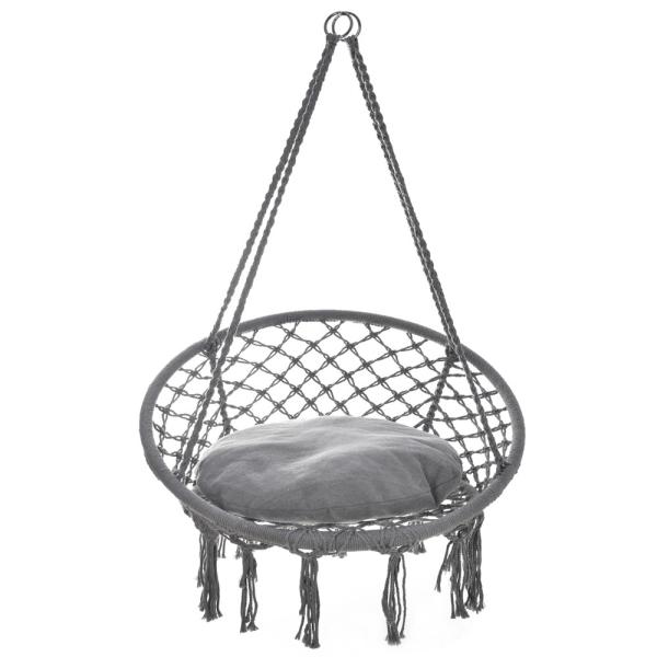 Hand Woven Camping Hanging Chair Macrame Modern Cotton Rope Swing Chair