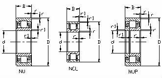 70 mm Bore size Cylindrical Bearing Single Row Bearings NJ414