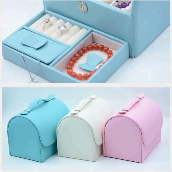 Multi Color Leather Jewelry Box Portable Lightweight For Chiristmas Gift