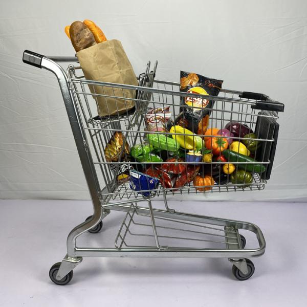 Customizable Logo Steel Shopping Cart 125L Supermarket Shopping Trolley Cart