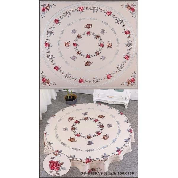 Нефтяной ПВХ Круглое пластинчатое столовое покрытие для 10 человек Белый круглый стол Классический стиль