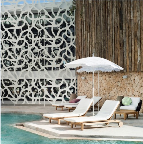 Customized Luxury Pool Teak Wood Lounge Chair With Wheels Lesiure Bed