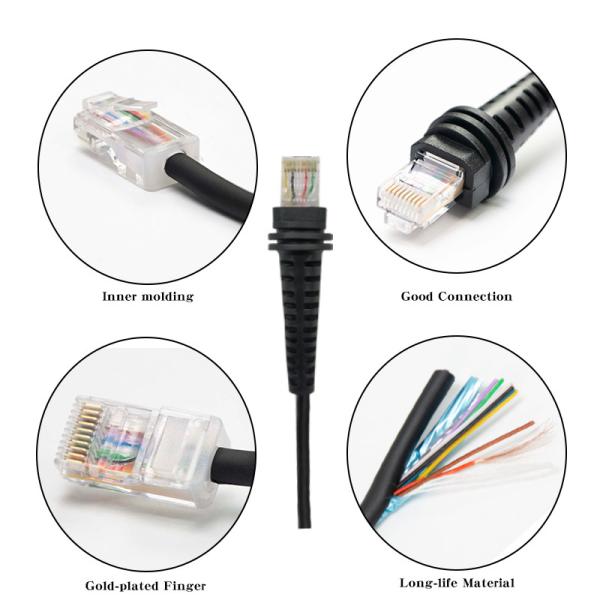 Flexible DB9 Straight RS232 Cable PVC Material For Honeywell 1900 1200 1300