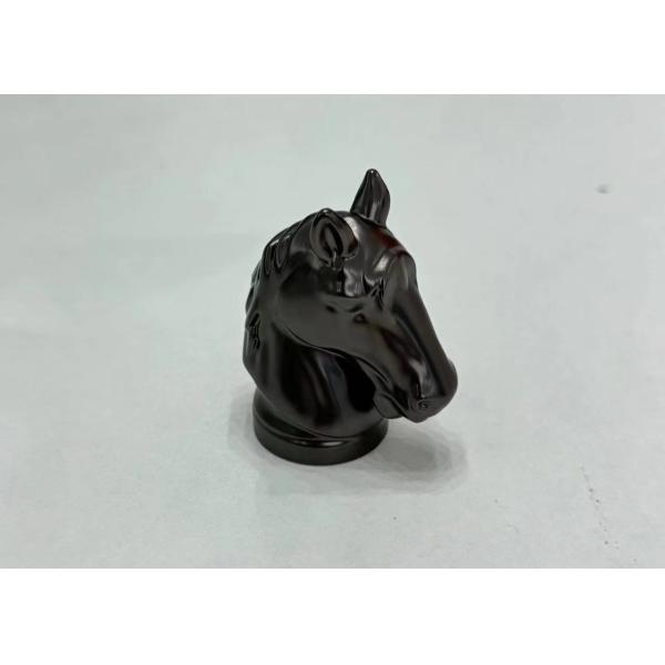 Shiny Black Horse-Shaped Perfume Bottle Caps Lids Customized Zinc Alloy Cover