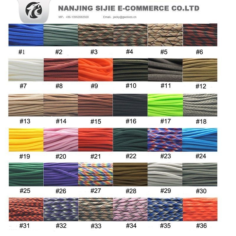 100ft Type III 7 Strand 4mm 550 Paracord Parachute Cord Lanyard Rope for Packaging