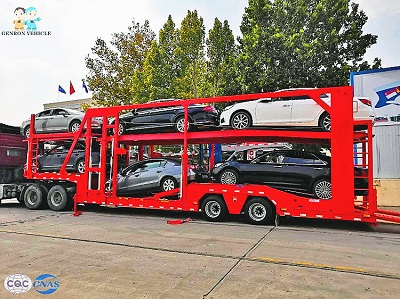 Безопасный половинный трейлер Hauler автомобиля Lowboy Genron смертной казни через повешение Semi