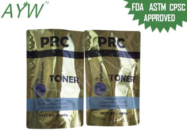 Mylar Foil Zip Lock Bags Glossy Gold 1KG For Printer Toner Packaging