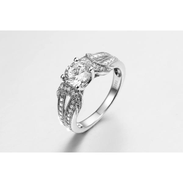 1.87g 925 Silver CZ Rings Sterling Silver Princess Crown Ring OEM