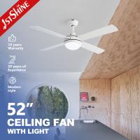 Ventilador de techo blanco moderno con luz de lámpara y motor de CA de 3 velocidades
