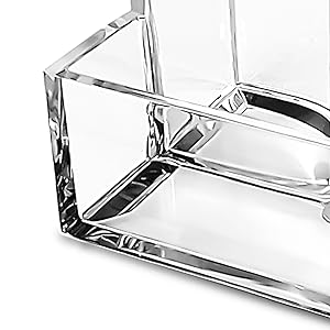 Acrylic Pen Holder 4 Compartments Clear Pencil Holder Organizer Makeup Brush Holder