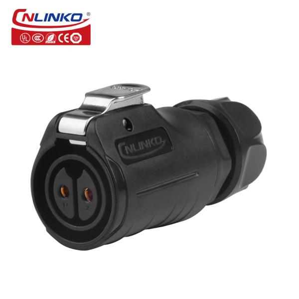Cnlinko LP20 Series 2 Pole Locking Screw Type LP-20-2 Pin Wiring Screw Plastic Circular Waterproof Aviation Plug Connector
