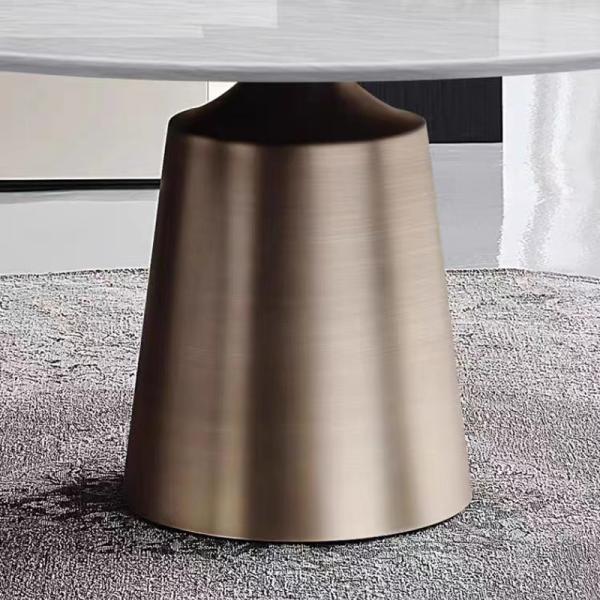 Modern Luxury Kitchen round metal Dining Table with Ceramic Top 6/8 Chairs Dining Set for Dining Room