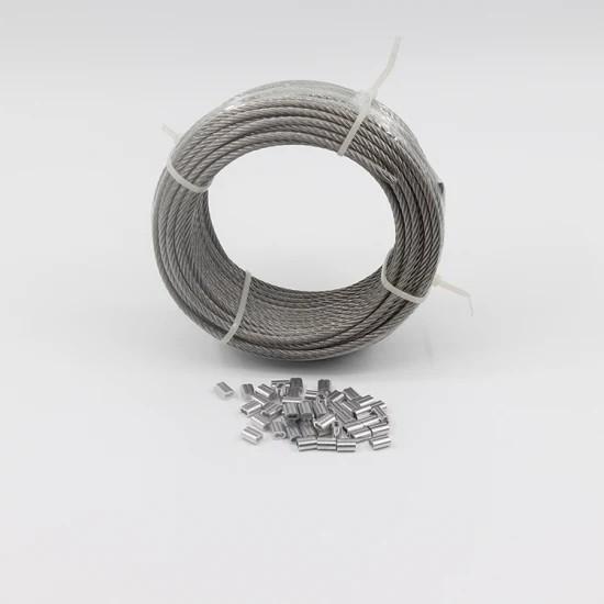 300 Serie AISI316 Acero inoxidable cuerda de alambre redonda 1*7 7*7 1*19 7*19 6*12 6*19 6*37 FC Iwrc cuerda de alambre galvanizado