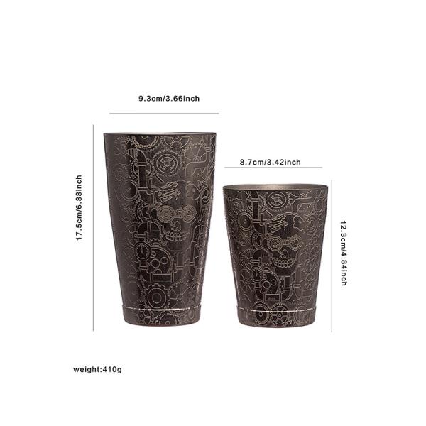 5 Pieces Stainless Steel Homeware Cocktail Boston Shaker Muddler