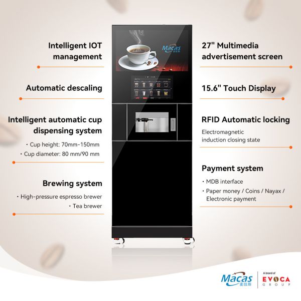 Fully Automatic Coffee and Tea Brew Vending Machine 220V Bean to Cup  Vending Coffee Machine