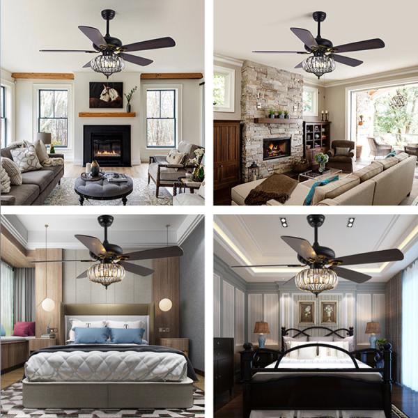 Surface Mounting 120V 65W Industrial Ceiling Fan Light / 52 Inch 5 Blade Ceiling Fan