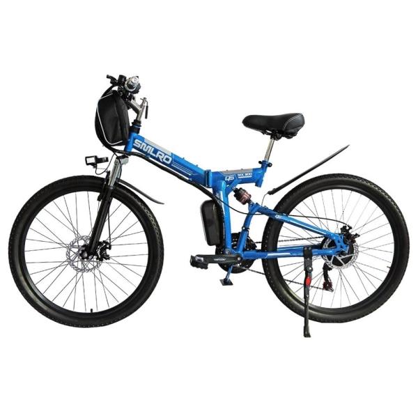 500W 26 Inch Wheel Folding Electric Bike 13AH Carbon Steel Frame