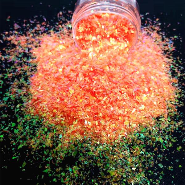 Excellent Nail Art Effect Glitter Flakes Orange Glitter Adds Shine to Your Crafts