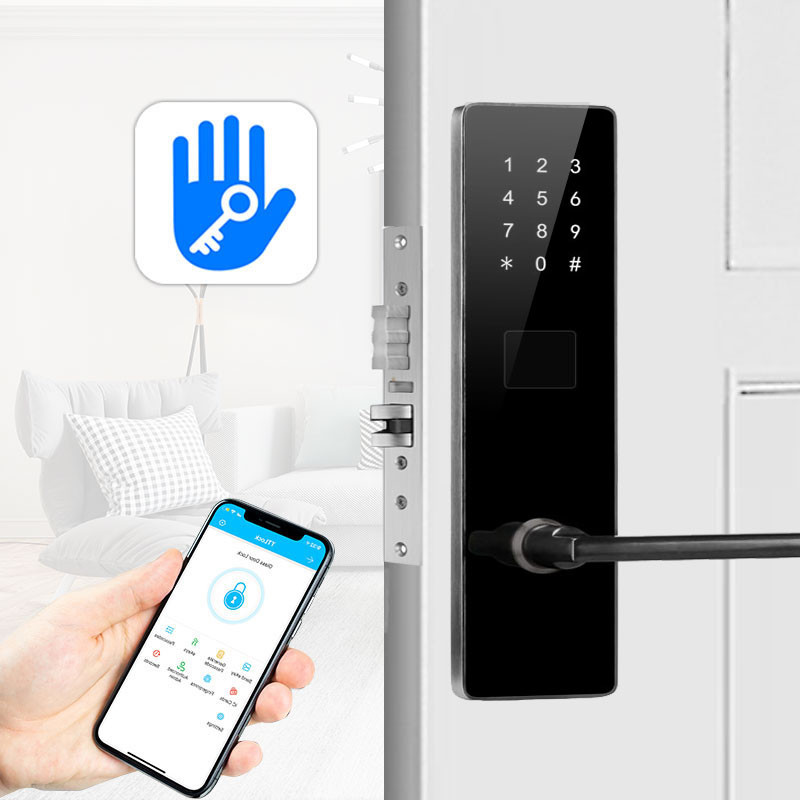 Черный цвет Bluetooth TTlock Пароль Электронные умные дверные замки для дома
