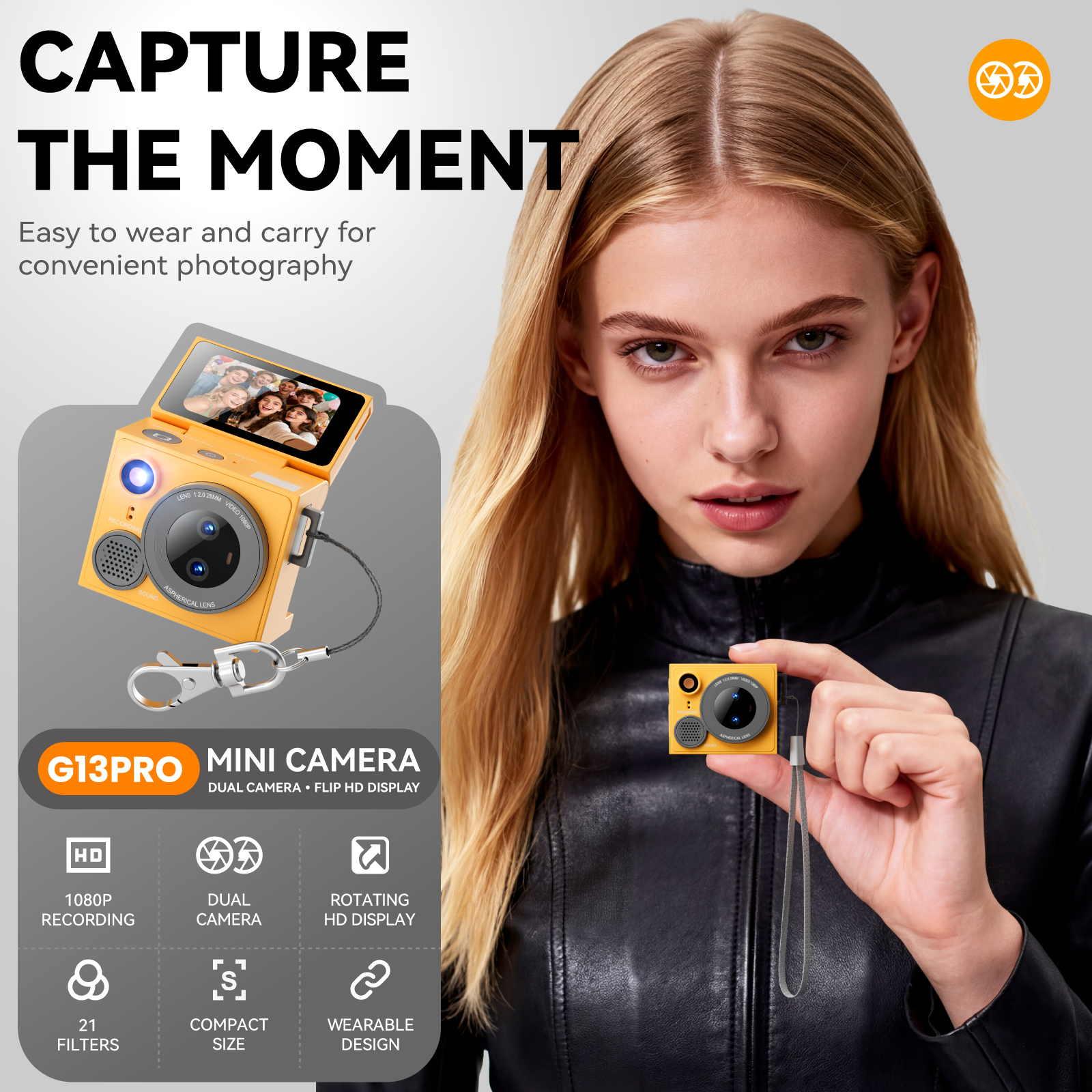 Dual Modes 2026 G13 Mini Thumb Keychain Camera 1080P HD Recording