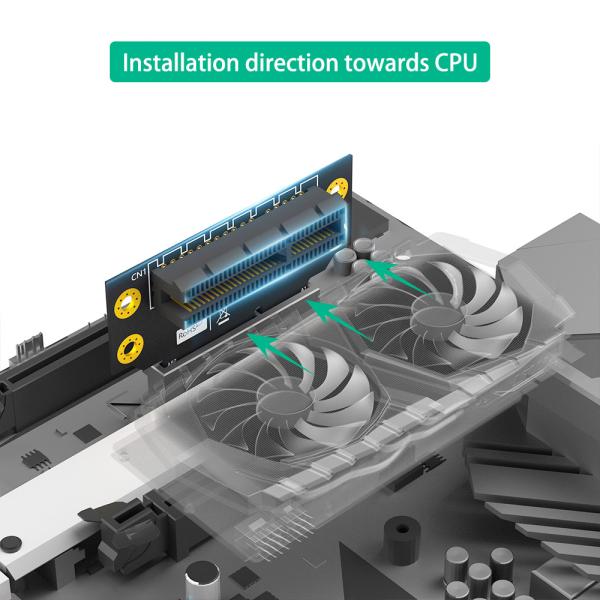 Reverse 90 Degree PCI-E 3.0 4X Slot To PCIe X4 Adapter Riser Card For 2U Server Case
