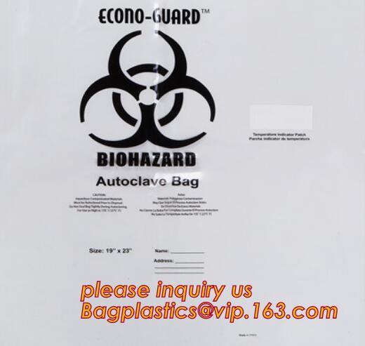 60 micron clear LDPE plastic cotton draw string garbage biohazard bag, Custom printed compostable flat on roll trash bag