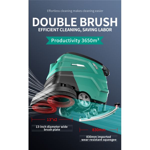 Industrial Walk Behind Sweeper Scrubber Floor Cleaning Machine For Tile