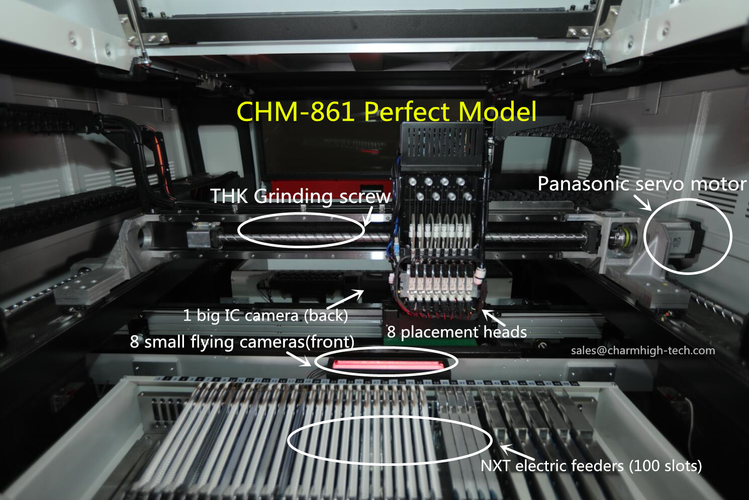 Полноавтоматический PCB делая собранием PCB машины CHM-861 8 голов 100 фидеров