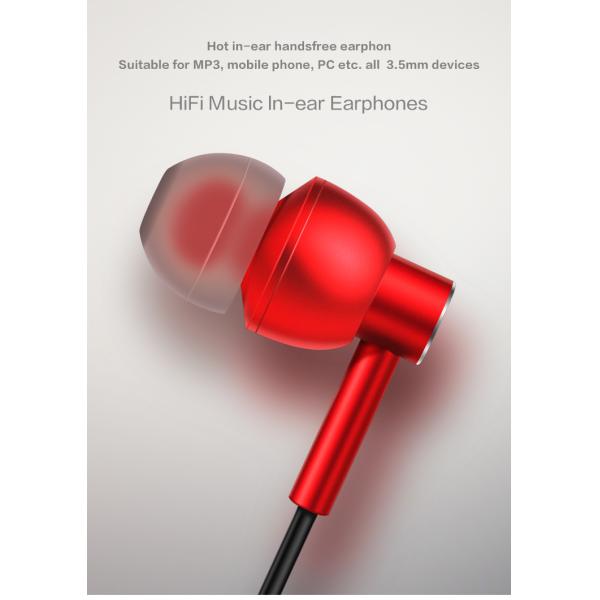 TPE Cable IPX2 Metal Wired Earphones