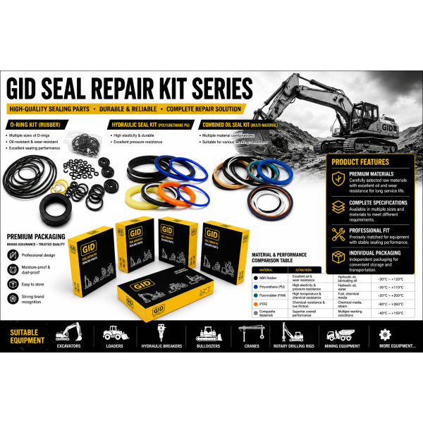 High Pressure Resistant Excavator Seal Kit for Hitachi EX200-2 with Anti-Oil Leak and Wear Resistant NBR/FKM Rubber