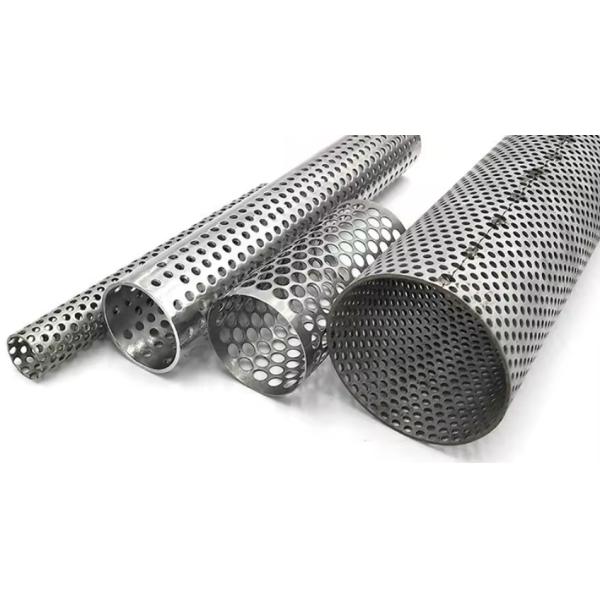 Factory sale Stainless Steel round hole perforated metal filter cylinders sintered wire mesh tube