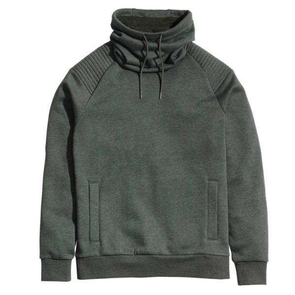 Cheap custom fashion fitness solid color plain casual french terry chimney collar sweatshirt