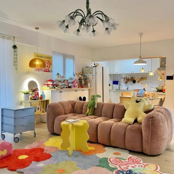 Modern Luxurious Velvet Fabric Sofa Set White Compressed Living Room Sofas with Sponge Filling for Home or Mall Furniture
