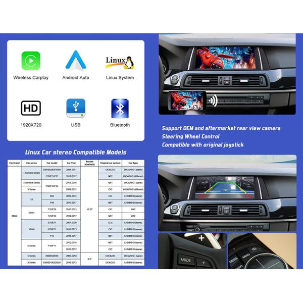 Линукс автомобильный стерео для BMW F10 2010-2016 CIC NBT Система поддержки беспроводной автозаписи и Android Auto