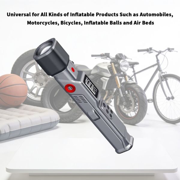6000mAh Portable Tire Inflator with High-Intensity LED Flashlight and Portable Power Bank