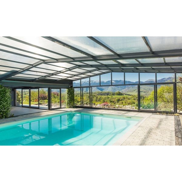 Customizable Electric Motorized Retractable Sunroom with Laminated Tempered Glass Roof for Outdoor Spaces