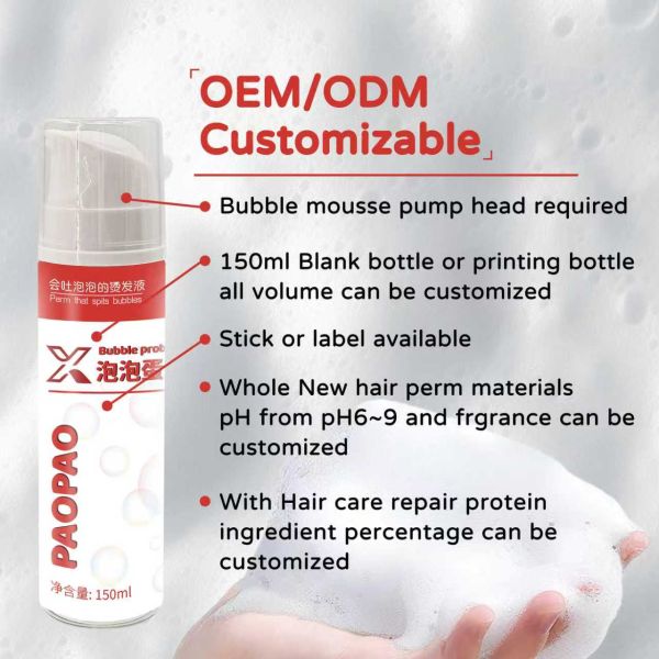 Crème permanente pour cheveux naturels, longue durée, mousse permanente organique