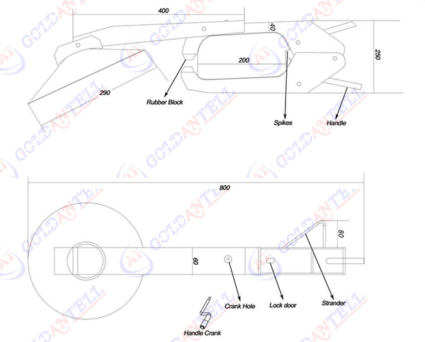 El impermeable acarrea la abrazadera de la cerradura de rueda grande/la abrazadera de rueda resistente